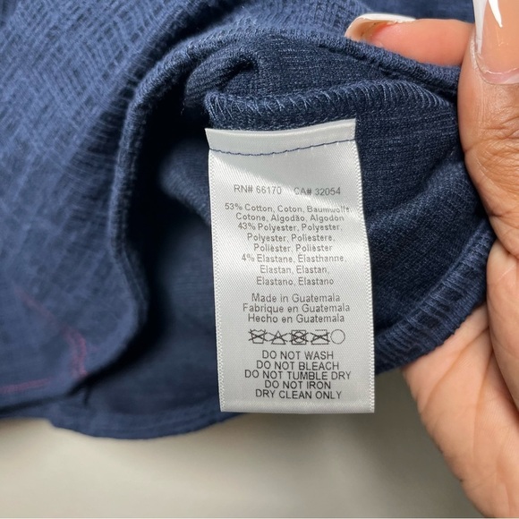 Anthropologie Current‎ Air Women Top XS Blue Textured Delilah Puff Sleeve Crew - Picture 9 of 10